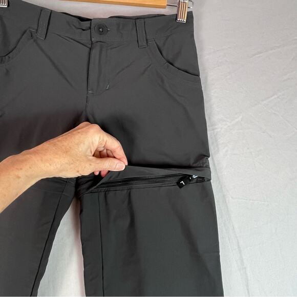 North Face Hiking Pants Girls Medium Convertible Dark Grey Adj Waist Outdoors - Picture 2 of 12